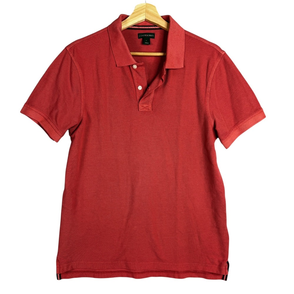 J. Crew Always Red Short Sleeve 100% Cotton Rugby Polo Shirt Men's Size S